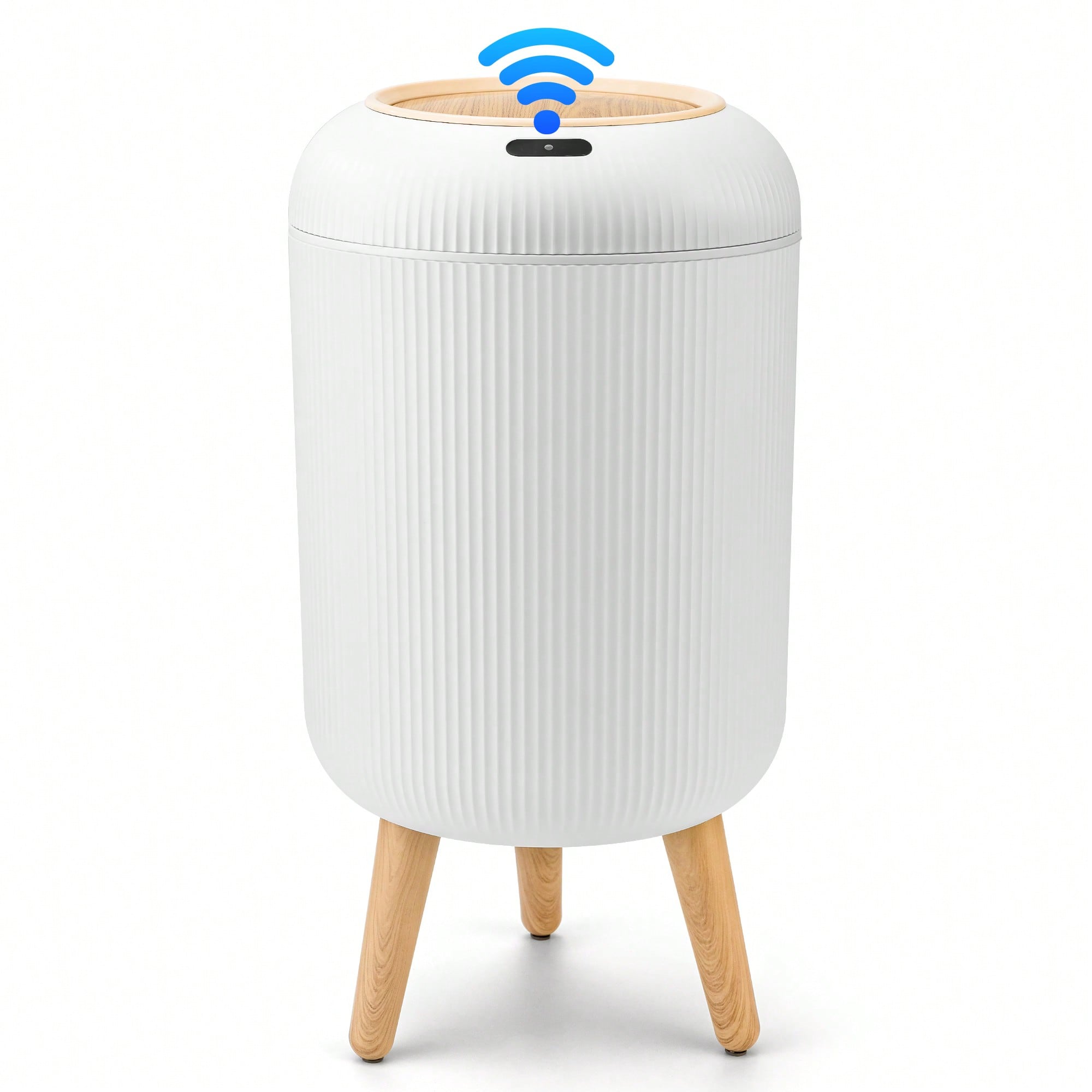 Commercial Kitchen Bin - モーションセンサー付き蓋付きゴミ箱、タッチレス自動防水ゴミ箱、キッチン、バスルーム、オフィス、屋外用プラスチック製ゴミ箱、ホワイト