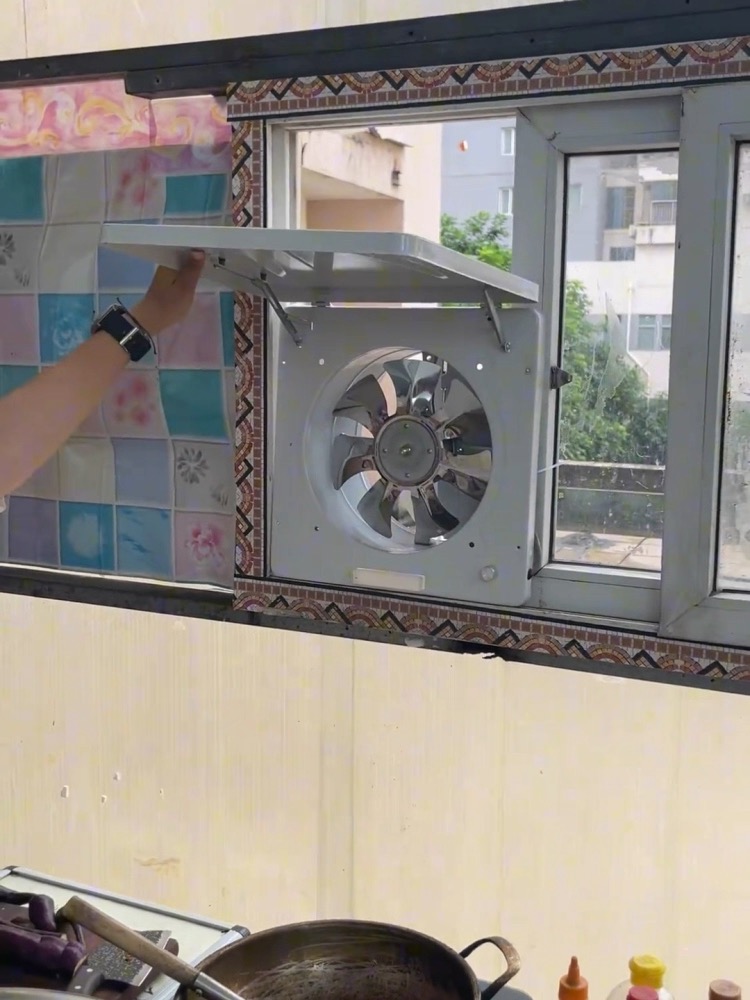 Commercial Kitchen Exhaust - 10インチフリップトップ調整可能速度パンチフリー屋外家庭用レストラン排気ファンキッチン強力窓レンジフードファン