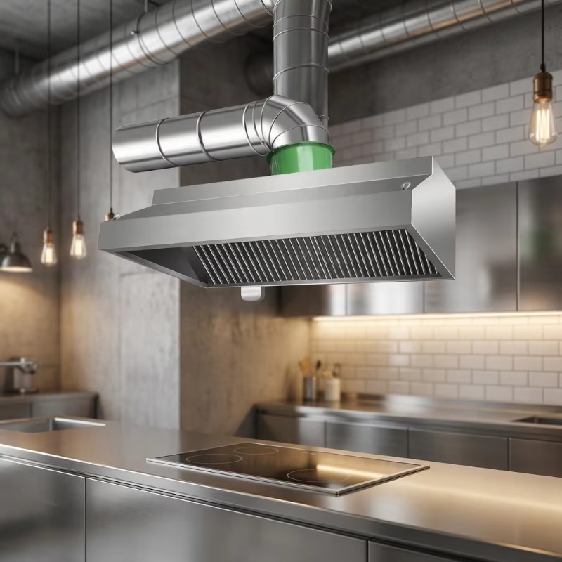 Commercial Kitchen And - 業務用カスタマイズ可能なキッチン壁掛けステンレス鋼製コンビネーション排気フード400Wモータープッシュボタン式