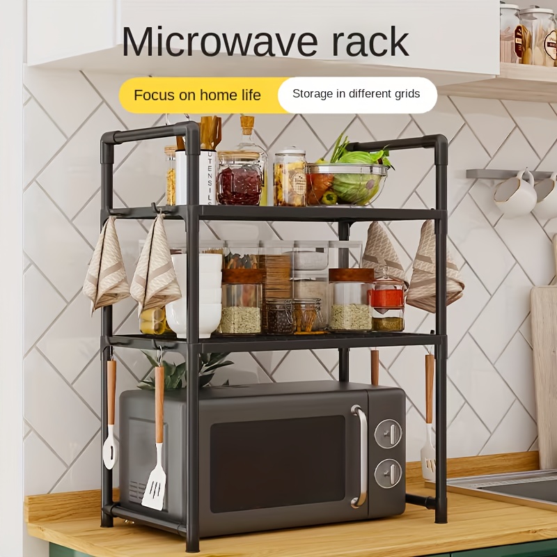 Commercial Kitchen Pans - 頑丈なキッチンベイカーズラック、フロアスタンド式電子レンジ台、2段収納棚オーガナイザー、エアフライヤー、鍋置き台