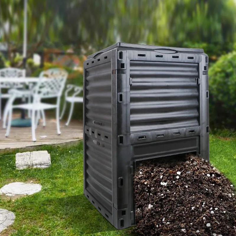 Commercial Kitchen Bin - 庭用堆肥容器 屋外堆肥ボックス キッチンゴミ・落ち葉用 有機肥料発酵槽 環境に優しい