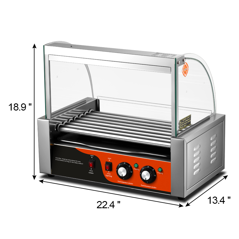 Commercial Kitchen And - 業務用電気ステンレス製ホットドッグ＆ソーセージグリルマシン7ローラーキッチンオーブン