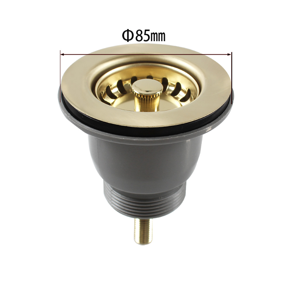 Commercial Kitchen Bin - Talea 114MM ポリッシュゴールデンコルラー廃棄物キット キッチンシンク用 ステンレススチールバスケットストレーナー XJ303C024