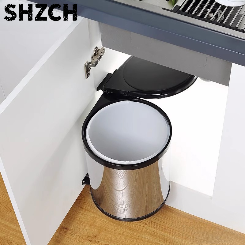 Commercial Kitchen Bin - プレミアムプルアウト式キャビネットゴミ箱 ステンレス製キッチンシステム ビルトインシンクオーガナイザー 隠し防水ゴミ容器