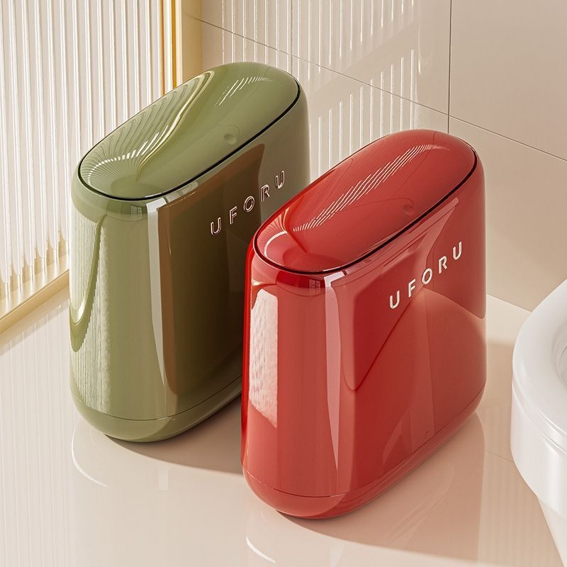 Commercial Kitchen Bin - バスルーム用狭いゴミ箱 プラスチック製プレスカバー付きゴミ箱 耐久性のある高級ゴミ箱 防水 大容量 キッチン用ゴミ箱