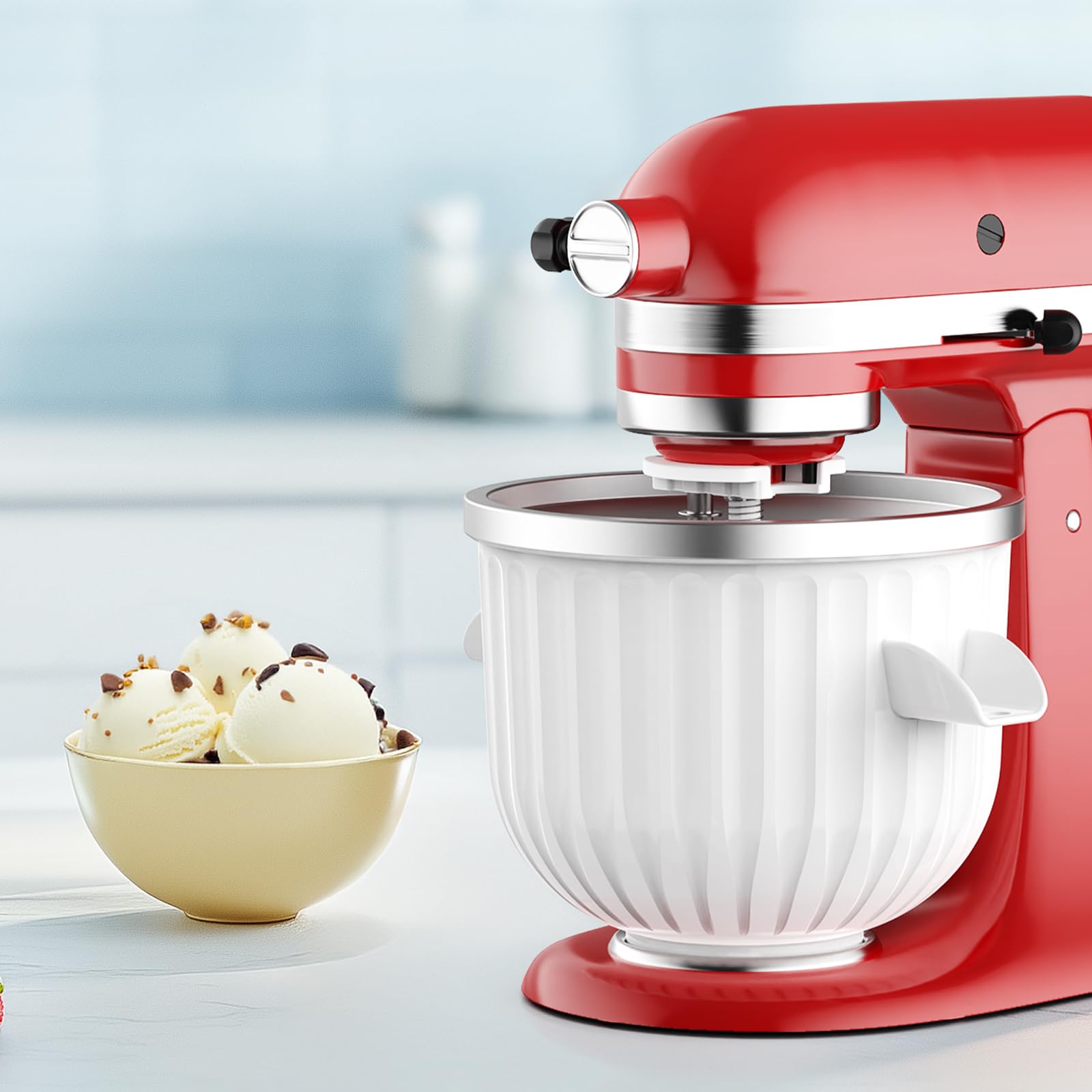Commercial Kitchen Juicer - キッチンエイドスタンドミキサー用2クォートアイスクリームメーカーアタッチメント、4.5クォート以上の自家製アイスクリーム、ジェラート、ソルベに適合