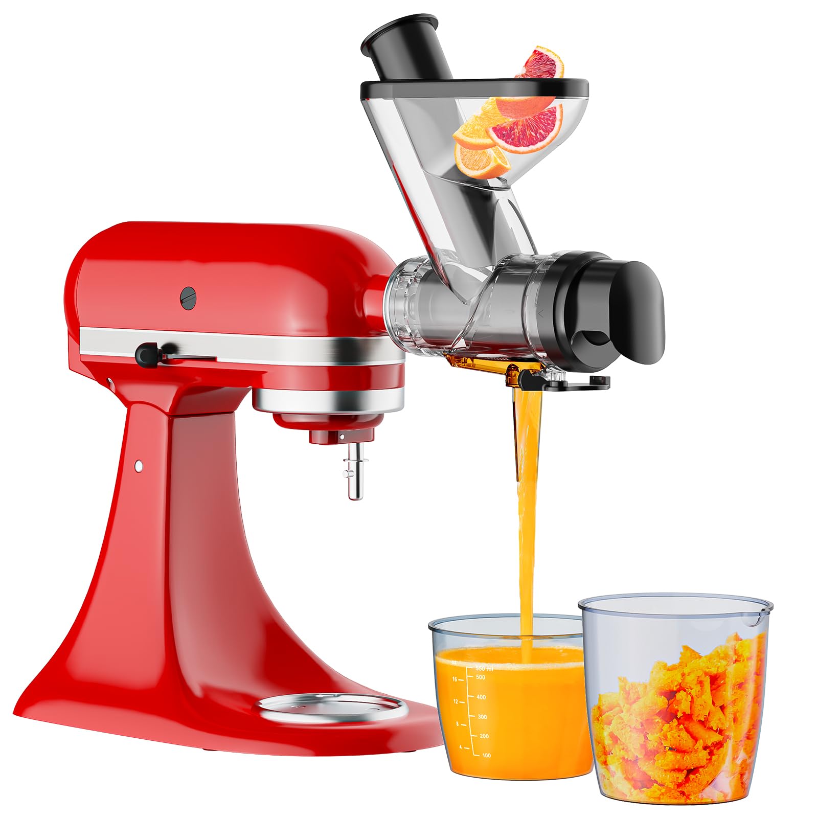 Commercial Kitchen Juicer - キッチンエイドスタンドミキサー用咀嚼式ジューサーアタッチメント、デュアルフィードシュート付き低速コールドプレスジューサーマシン