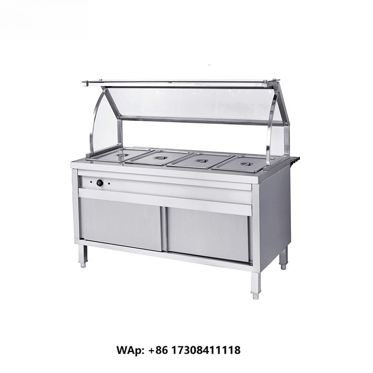 Commercial Kitchen Pans - 業務用厨房ステンレス製4槽ビュッフェ式 Bain Marie（保温器）