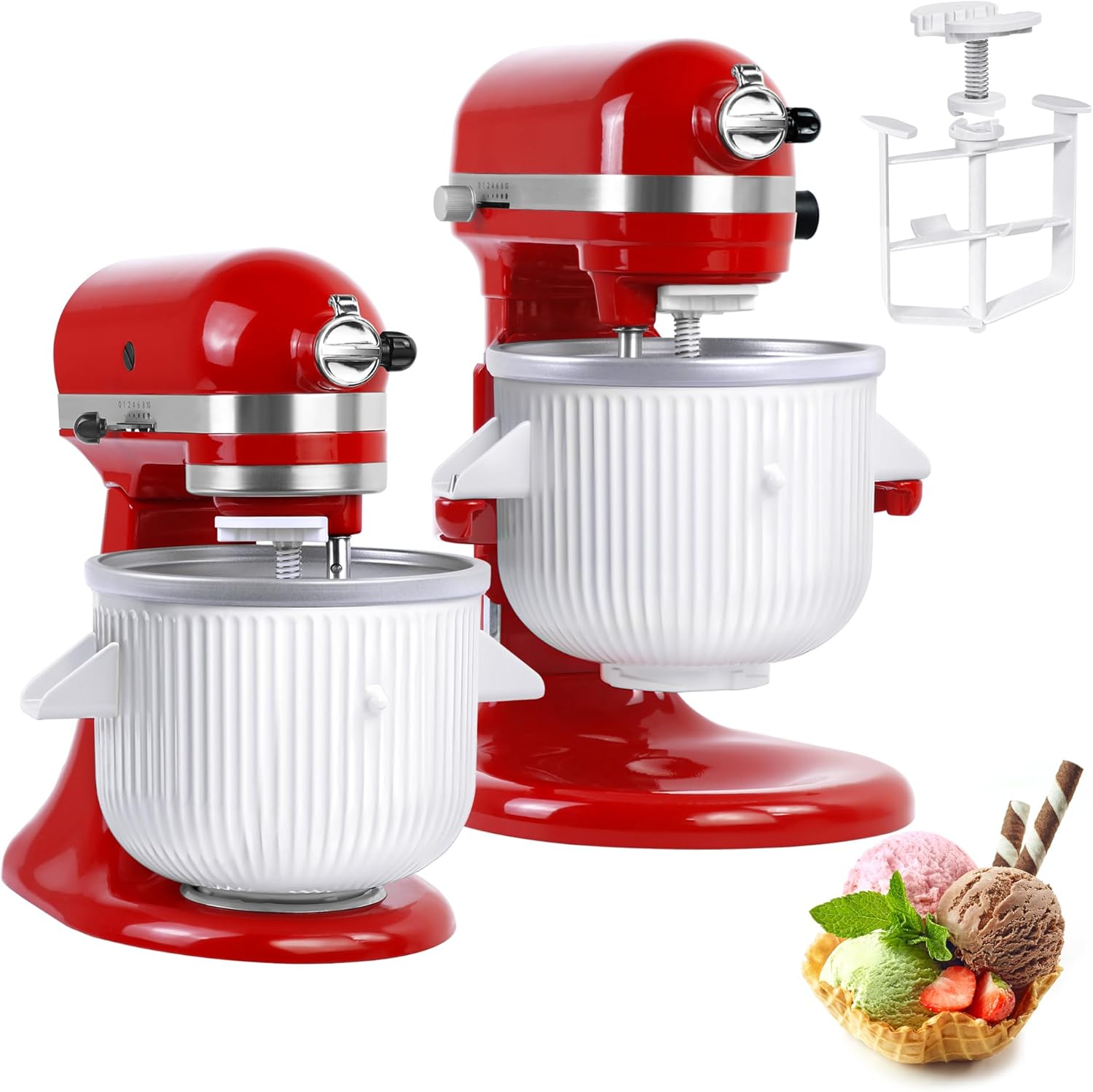 Commercial Kitchen Juicer - キッチンエイド スタンドミキサー用アイスクリームメーカーアタッチメント - 4.5/5QTおよび6QTモデルと互換性あり、ヨーグルト作り用の2クォートボウル