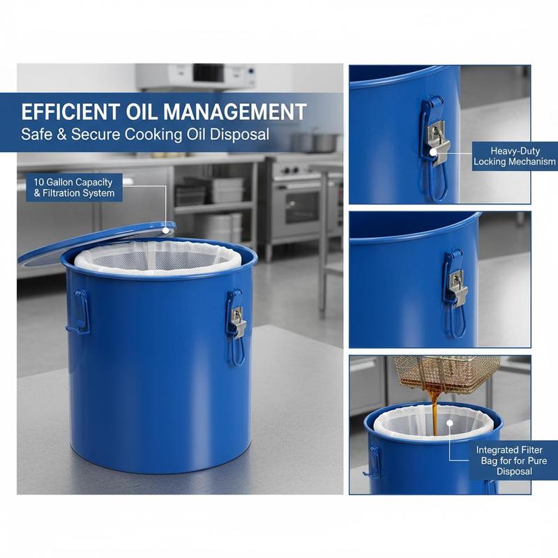 炭素鋼製油廃棄容器 10ガロン レストラン、業務用厨房、フー - Commercial Kitchen Oil Disposal のレビューと価格