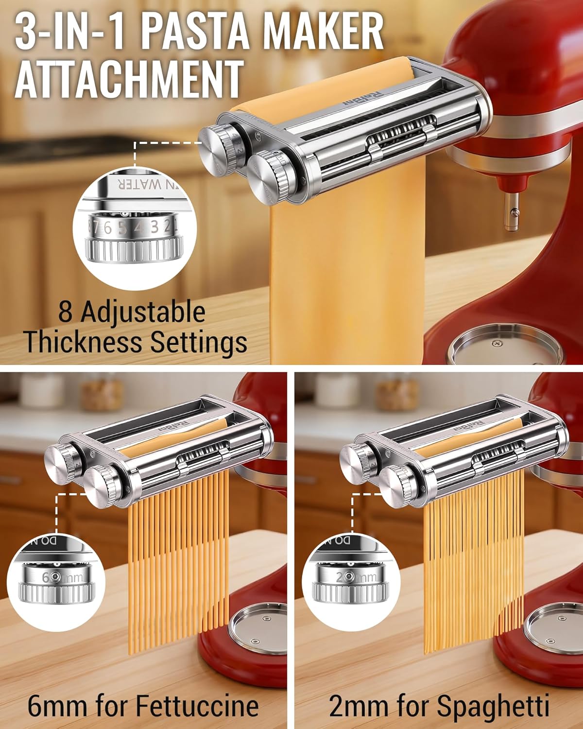 キッチンエイドミキサー3-in-1パスタローラーカッターアタ - Commercial Kitchen Juicer のレビューと価格