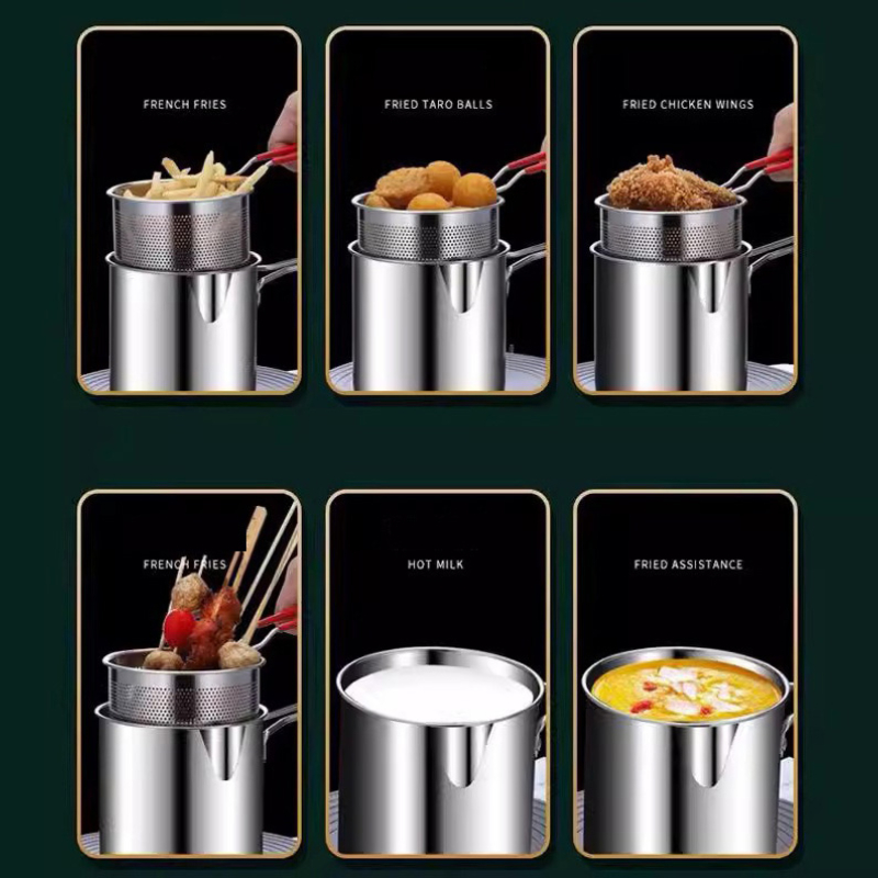 304 ステンレス鋼ディープフライヤーフライバスケット付き多 - Commercial Kitchen Pans のレビューと価格