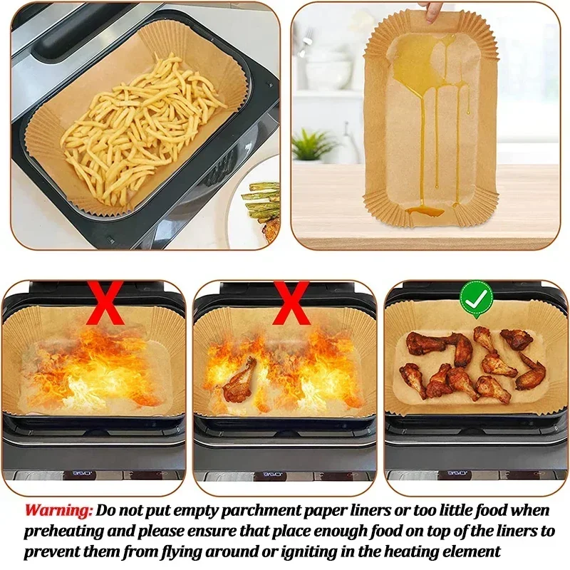 使い捨てエアフライヤー紙ノンスティックキッチンベーキングエア - Commercial Kitchen Pans のレビューと価格