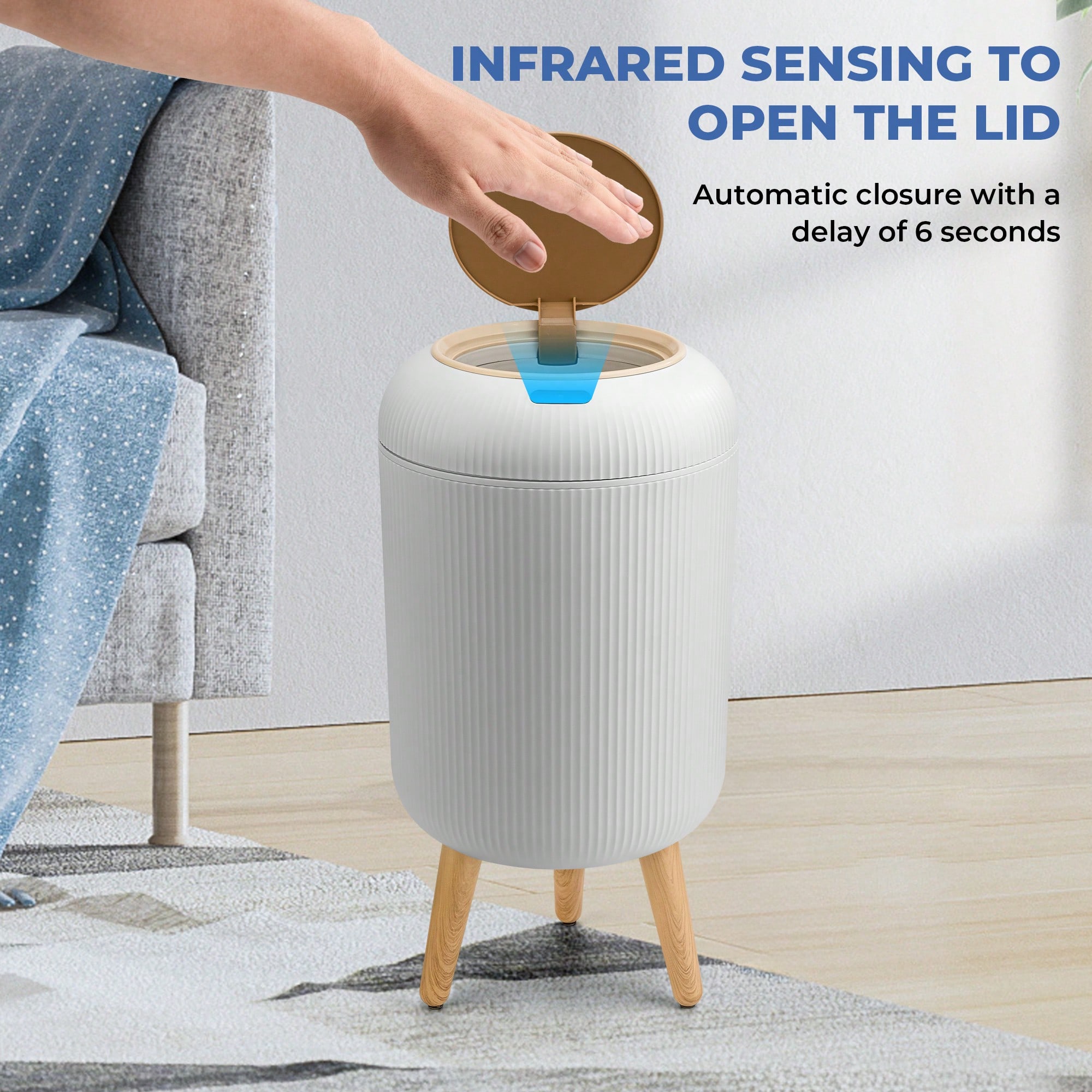 モーションセンサー付き蓋付きゴミ箱、タッチレス自動防水ゴミ箱 - Commercial Kitchen Bin のレビューと価格