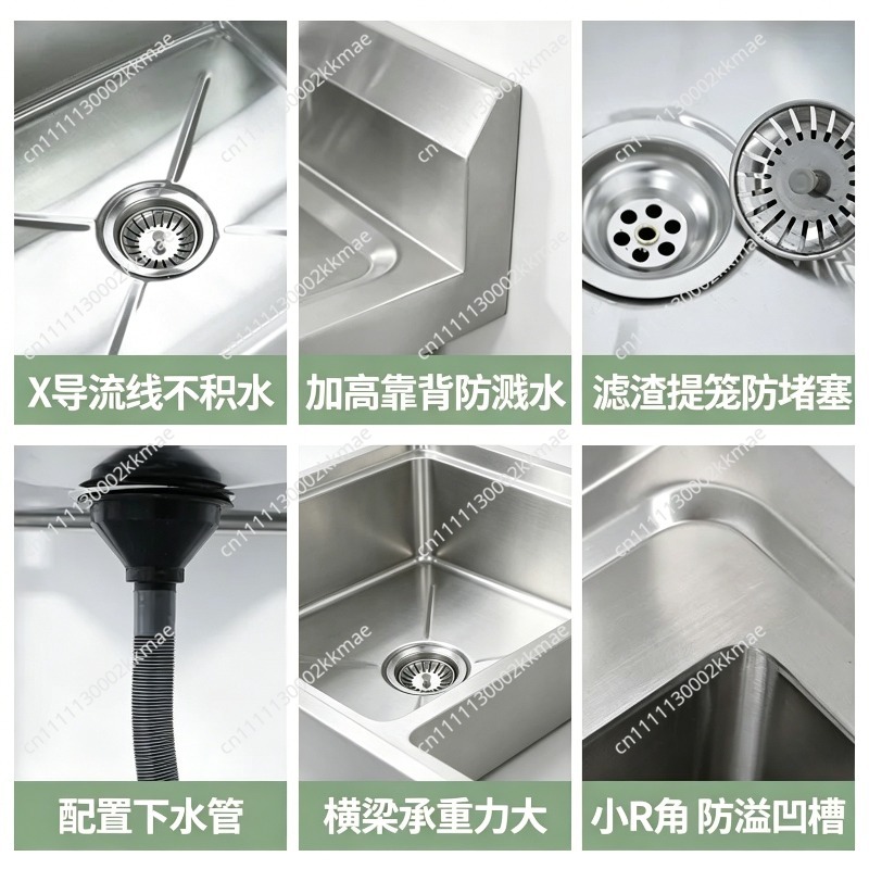 業務用304ステンレス製シンク　シングル/ダブル/トリプルボ - Commercial Kitchen Dishwasher のレビューと価格