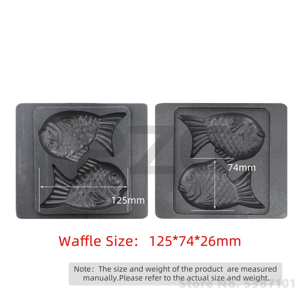 ステンレス鋼ガスたいやきマシン 2 個テフロン加工魚ワッフル - Waffle Maker Commercial のレビューと価格
