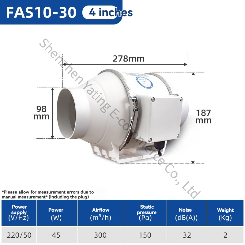 4インチ業務用排気ファン、パイプライン排気ファン、強力な家庭 - Commercial Kitchen Ventilation のレビューと価格