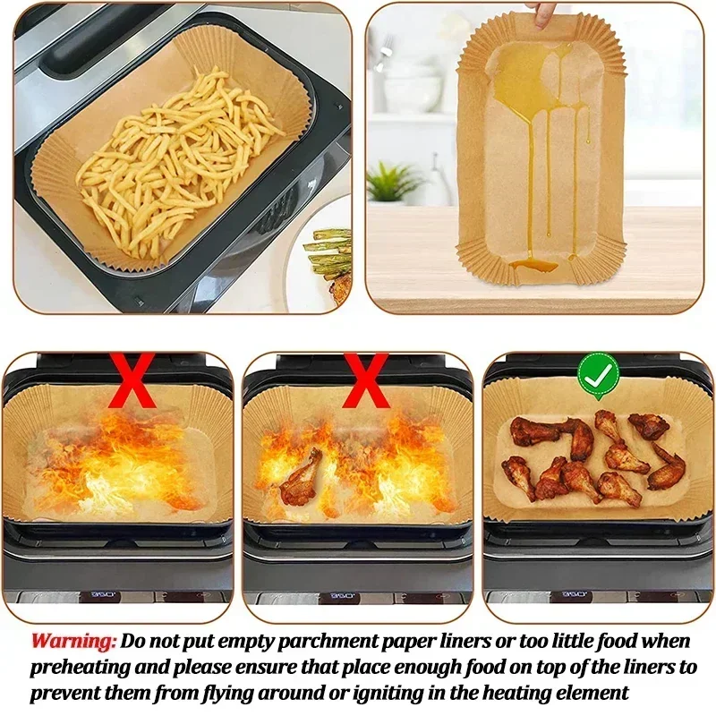 使い捨てエアフライヤー紙ノンスティックキッチンベーキングエア - Commercial Kitchen Pans のレビューと価格