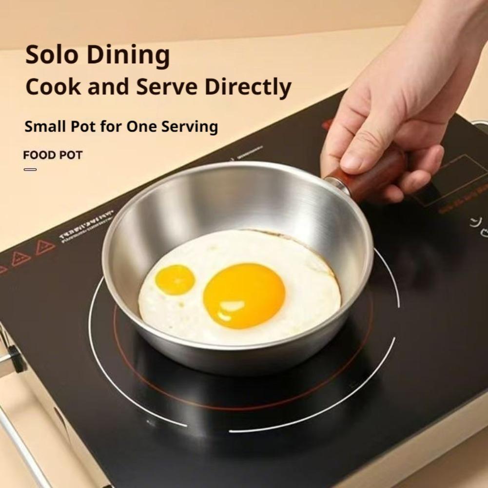 軽量ミニ火傷防止鍋高品質木製ハンドルオムレツフライパンステン - Commercial Kitchen Pans のレビューと価格