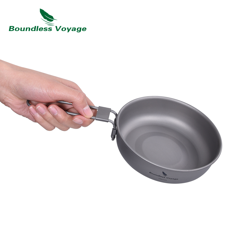 折りたたみ式ハンドル付き超軽量チタンフライパン,屋外キャンプ - Commercial Kitchen Pans のレビューと価格