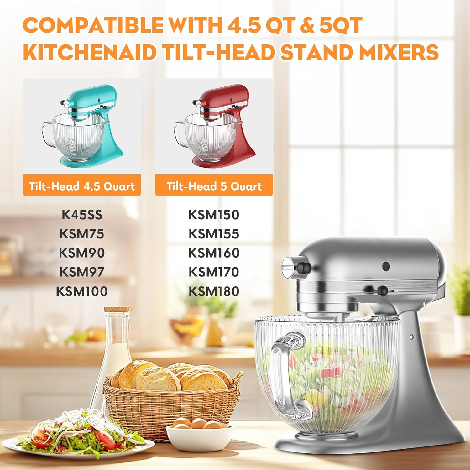 GVODE キッチンエイドミキサー用ガラスボウル、4.5-5 - Commercial Kitchen Juicer のレビューと価格