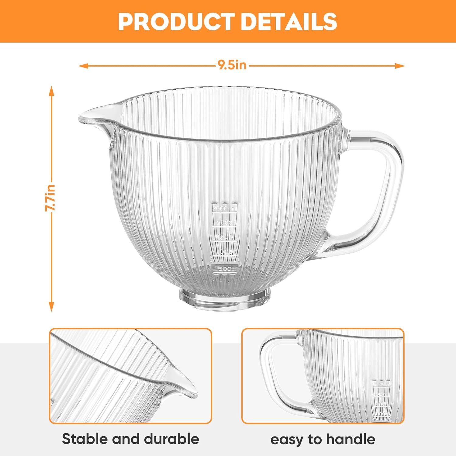 GVODE キッチンエイドミキサー用ガラスボウル、4.5-5 - Commercial Kitchen Juicer のレビューと価格