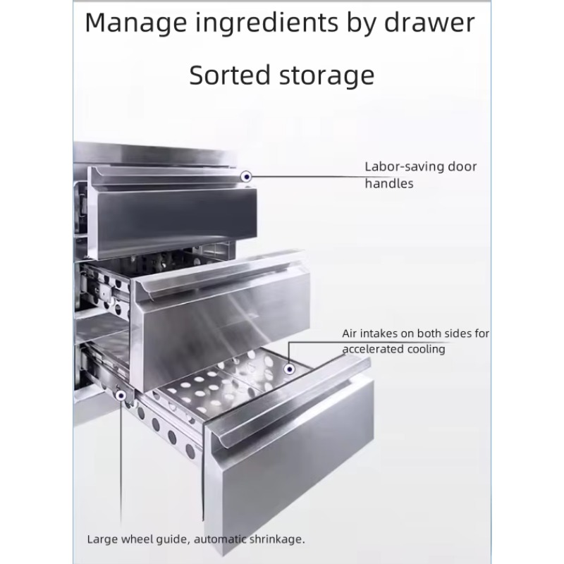 業務用ステンレス製空冷式鮮度保持キャビネットホテル厨房冷蔵庫 - Commercial Kitchen Cabinet のレビューと価格