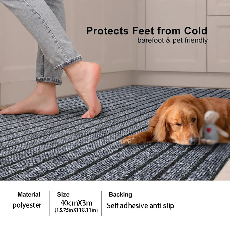 40cm×3m DIY無地ストライプ柄自己粘着滑り止めラグ  - Kitchen Flooring Commercial のレビューと価格