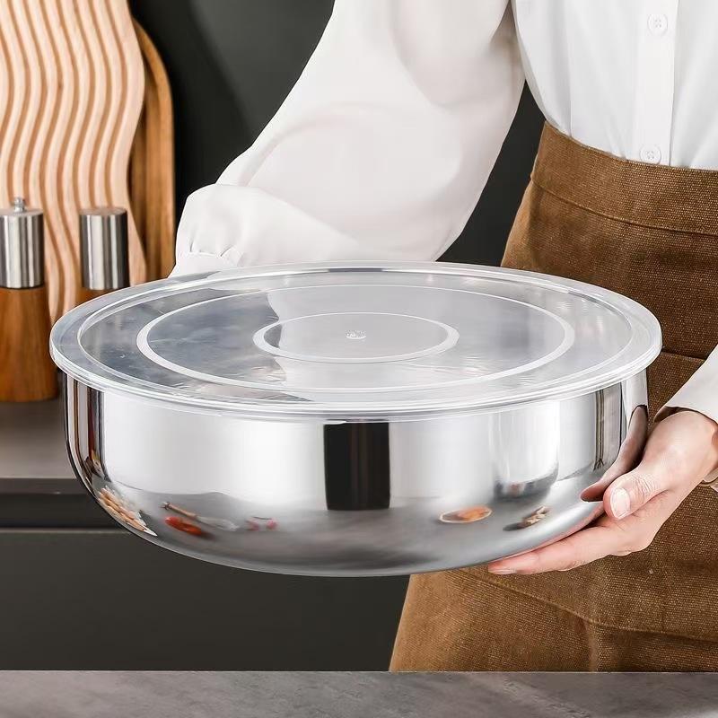 新しいステンレス製ミキシングボウル、蓋付き、頑丈で錆びにくい - Commercial Kitchen Dishwasher のレビューと価格