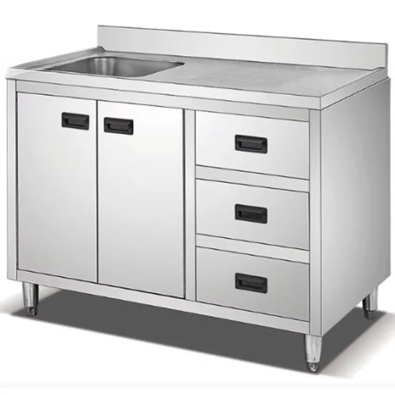 業務用厨房収納テーブル、独立型商業用作業台、シンクと引き出し - Commercial Kitchen Cabinet のレビューと価格