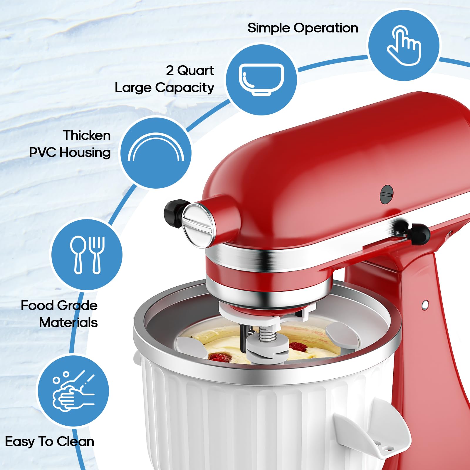 キッチンエイドスタンドミキサー用2クォートアイスクリームメー - Commercial Kitchen Juicer のレビューと価格