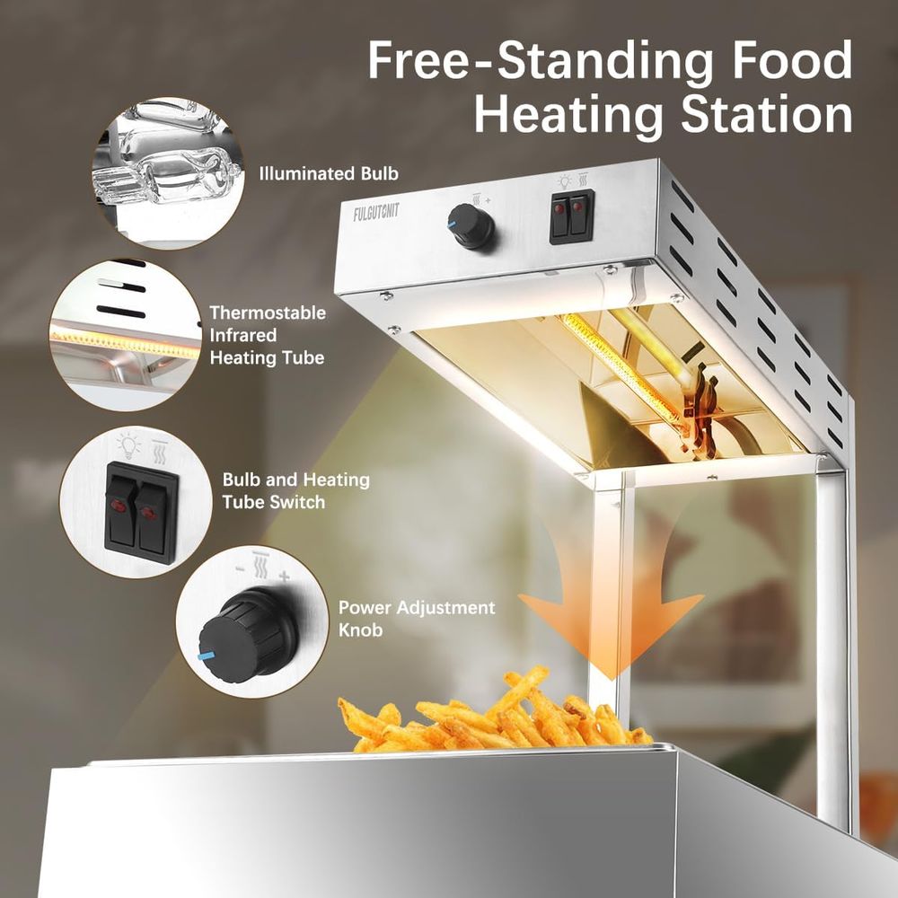 フライドポテトウォーマー、業務用加熱ランプ、チップス用耐熱食 - Commercial Kitchen Cabinet のレビューと価格