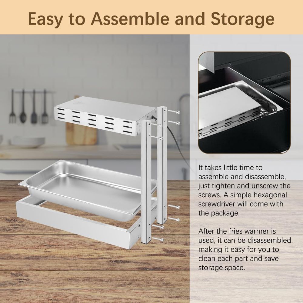 フライドポテトウォーマー、業務用加熱ランプ、チップス用耐熱食 - Commercial Kitchen Cabinet のレビューと価格