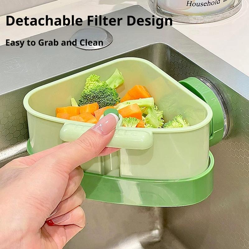 吸盤式シンク排水バスケット 食べ残しキャッチャー 三角形シン - Commercial Kitchen Bin のレビューと価格