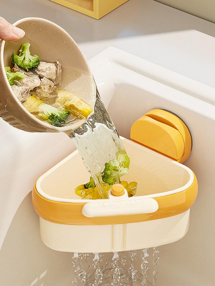 吸盤式シンク排水バスケット 食べ残しキャッチャー 三角形シン - Commercial Kitchen Bin のレビューと価格