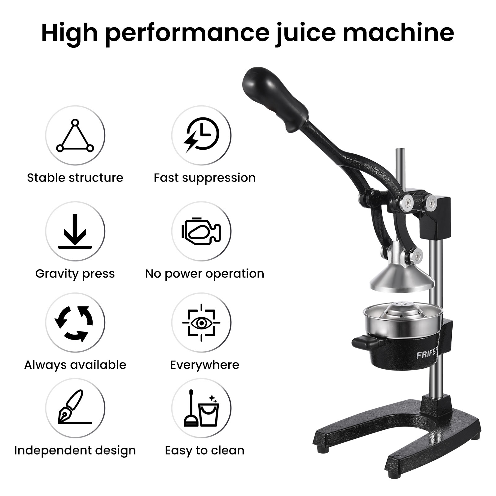 軽量ステンレス製手動柑橘類ジューサー、業務用手動フルーツジュ - Commercial Kitchen Juicer のレビューと価格
