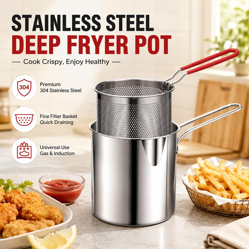 ステンレス製ディープフライヤーポット、ストレーナーバスケット - Commercial Kitchen Pans のレビューと価格